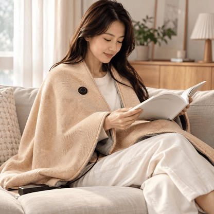 USB Electric Heated Shawl Blanket – 10 Heat Levels, Soft Fleece Wrap, 150 × 80 cm