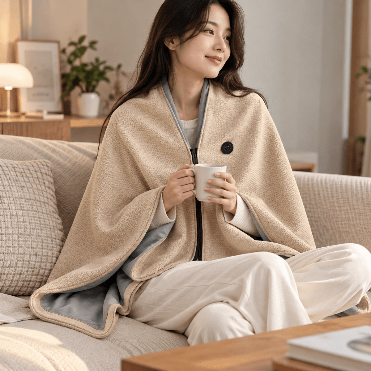 USB Electric Heated Shawl Blanket – 10 Heat Levels, Soft Fleece Wrap, 150 × 80 cm