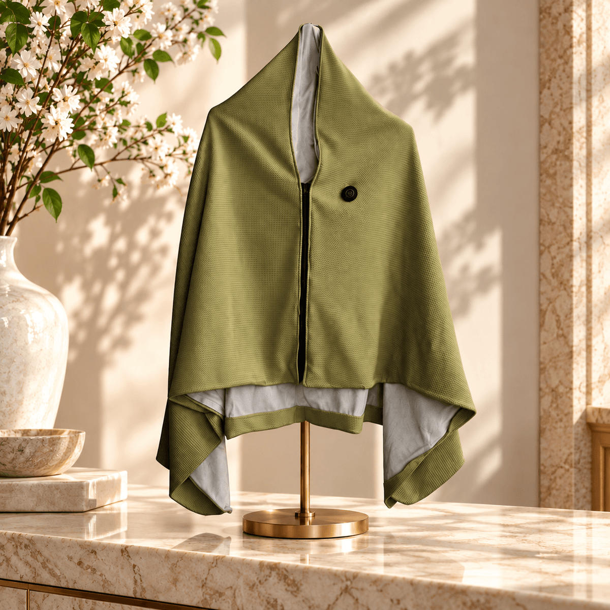 USB Electric Heated Shawl Blanket – 10 Heat Levels, Soft Fleece Wrap, 150 × 80 cm
