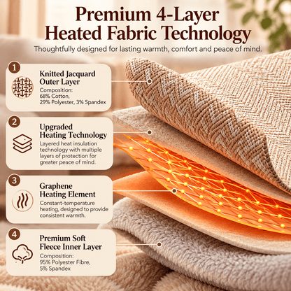 USB Electric Heated Shawl Blanket – 10 Heat Levels, Soft Fleece Wrap, 150 × 80 cm
